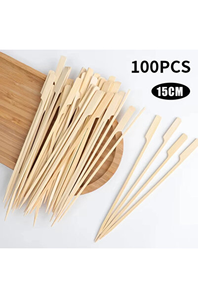 Choice 100pcs-15cm 100PCS Bamboo Skewers, Bamboo Paddle Wood Picks, Toothpick...
