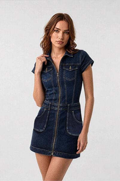 BANNY JEANS Zipper Detailed Pocket Jean Dress