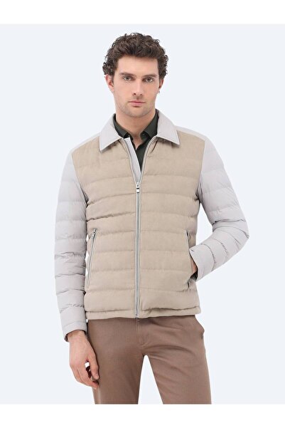 Kip Stone Regular Fit Baby Collar Casual Woven Coat