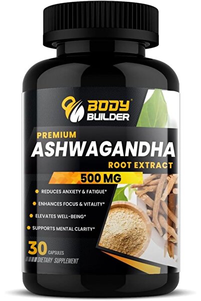 Body Builder أشواغاندا، 30 كبسولة، 500 ملغ، يدعم الأداء والقدرة على التحمل، غ...