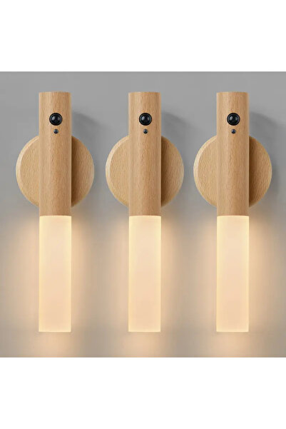 Choice White Ash-3Pcs Smart Motion Sensor Night Light LED Rechargeable Magnet...