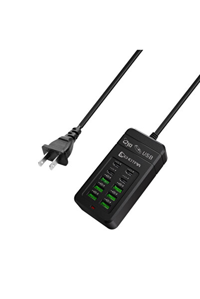 Choice شاحن USB سريع متعدد المنافذ من الولايات المتحدة الأمريكية، أسود اللون،...