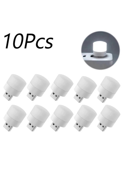 Choice3 10 قطع - أبيض 10/1 قطعة مصباح ليلي صغير يعمل بمنفذ USB، ضوء دافئ أبيض...