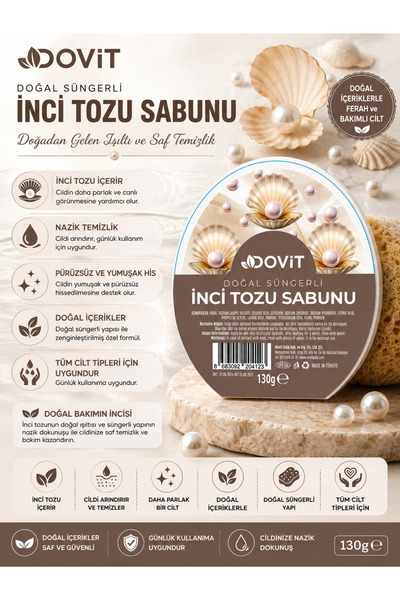 Dovit Natural Sponge Pearl Powder Soap