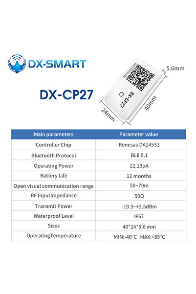 Choice6 DX-CP27 DX-IOT 120m Long Range 4 years life Eddystone ibeacon Ble Blu...