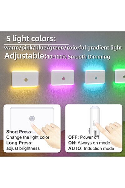 Choice RGB Sensor Light Wall Lamp LED Motion Sensor Night Light Stair Lamp Di...