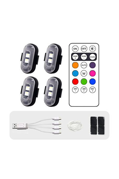 Choice RGB 4PC Wireless Remote LED Strobe Light Car Motorcycle Bike Warning D...