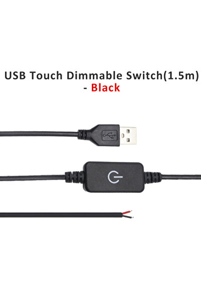 Choice5 مفتاح لمس أسود DC 5V USB LED مفتاح تعتيم لمس مدمج 1.5 متر 304 501 زر ...