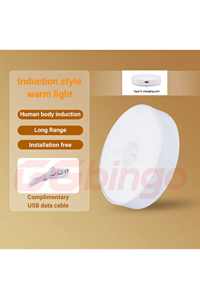 Choice مصباح ليلي LED دافئ أبيض من GGbingo مزود بمستشعر حركة، قابل لإعادة الش...