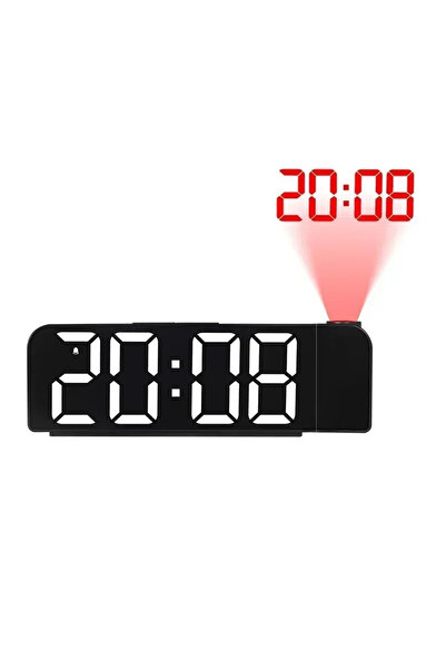 Choice1 Black-White USB Powered Projection Alarm Clock TEMP Date Night Mode P...