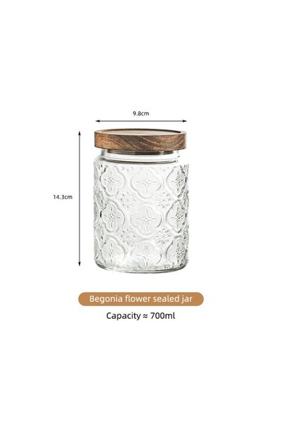 Choice green KEMORELA Vintage Glass Jar Canister Storage with Seal Wooden Lid...