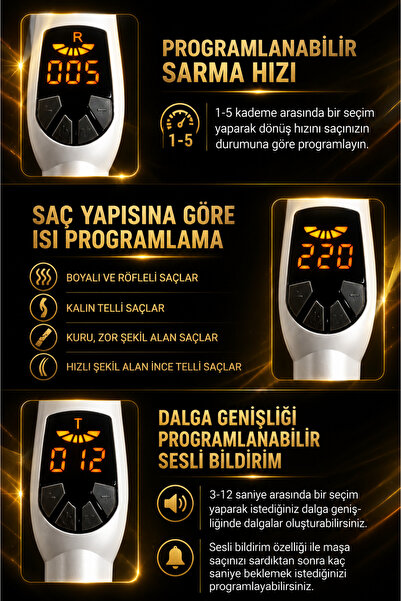 Hairens Hrs-320 Otomatik Saç Maşası - Kalın Su Dalgası 25mm - Beyaz