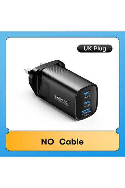 Choice1 black UK Plug 65W GaN USB C Charger PPS 45W PD QC 3.0 Type C Quick Ch...