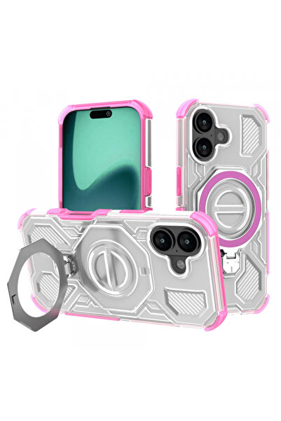 Apple Husa pentru iPhone 16, Techsuit, Carbon Shield Pro, Roz