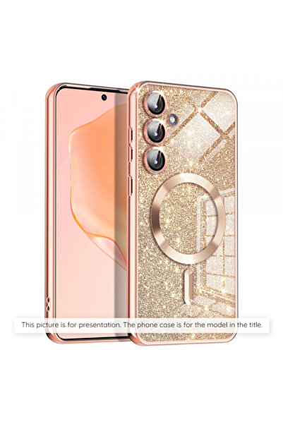 Apple Husa MagSafe pentru iPhone 17 Air, Techsuit, Luxury Glitter, Roz Aurie