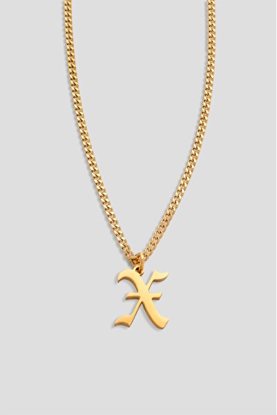 UKHWD SUPPLY 316L Steel Gothic X Letter Necklace Ka1158Al