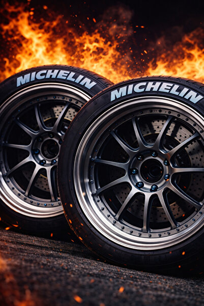 ASTUNİNG Michelin Motosiklet Ve Otomobil Lastik Yazısı Kabartma Sticker Yapıştırma 4 Adet Set