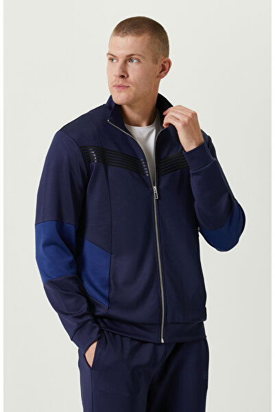 Network N-Tech Yan Cepli Lacivert Dik Yaka Sweatshirt