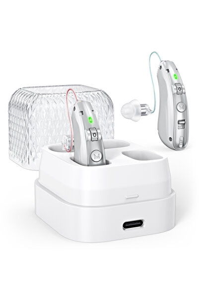 Choice Silver USB Rechargeable Hearing Aids for Seniors,Personal Sound Amplif...