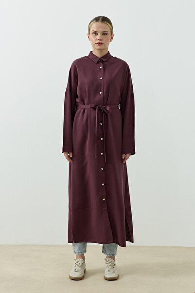 QANU Oversize Gömlek Mürdüm
