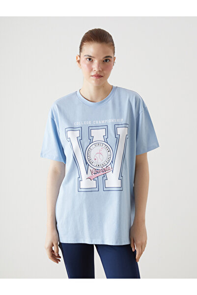 LC Waikiki Original Oval Collar Printed Women's Sports T-Shirt