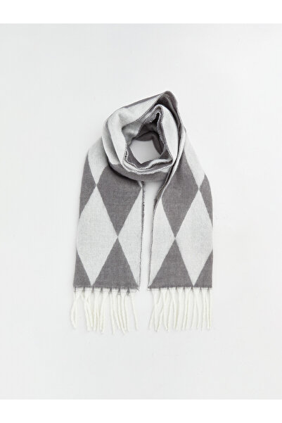 LC Waikiki Nevavm Farkıyla Lcw Accessories Gray Knitwear Patterned Women's Scarf
