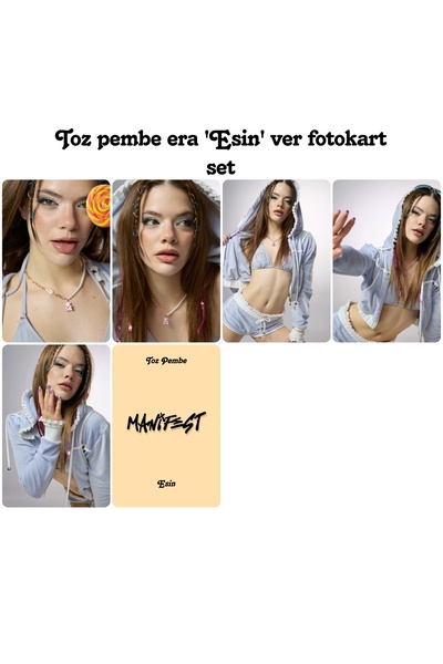 Sntay Manifestgirls fotokart seti Toz pembe era 'Esin' Fotokart seti