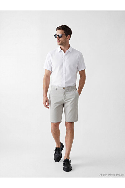 LC Waikiki Trendlucky Standard Fit Men's Gabardine Shorts with a Difference