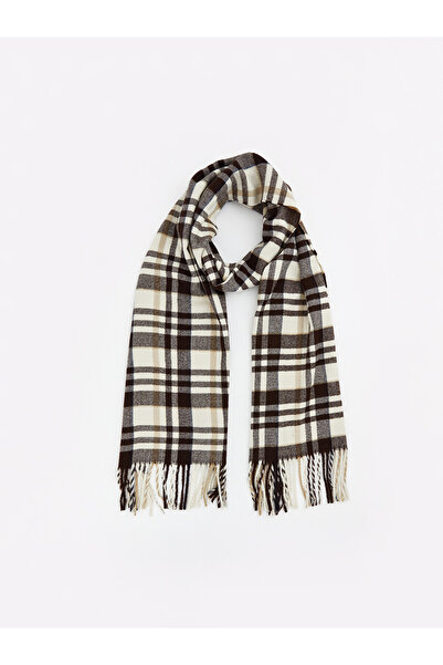 LC Waikiki Nevavm Farkıyla Lcw Accessories Brown Knitwear Plaid Women's Scarf