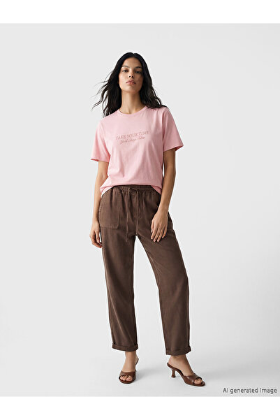 LC Waikiki Nevavm Carrot Fit Women's Jean Pants with Elastic Waist with Diffe...