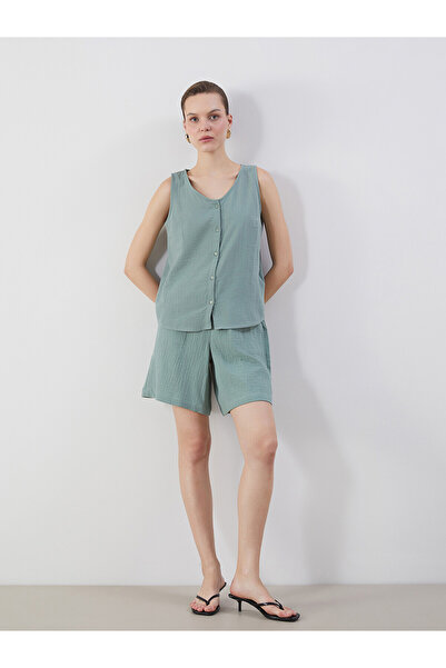 LC Waikiki Two Mt Shop Quality Lcwaikiki Classic Green Elastic Waist Textured...