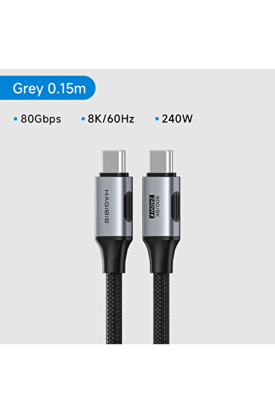 choice2 كابل هاجيبس USB 4 فائق النعومة بطول 0.15 متر، يدعم سرعات 80 جيجابت في...