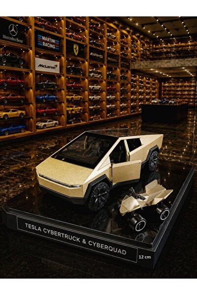 OYUNCAKSAHİLİ Tesla Cybertruck ve Atv Motor Diecast Metal Tarzı Koleksiyon Çe...