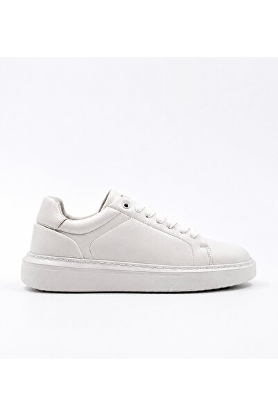 Premium Beyaz Erkek Sneaker – Suni Deri, Beyaz EVA Taban