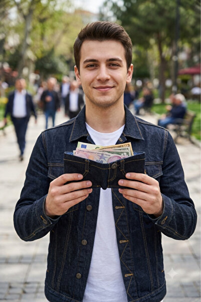 JUST IN CASE GLOBAL JUST Mini Denim Şort Cüzdan | Gerçek Denim Kumaştan El Ya...