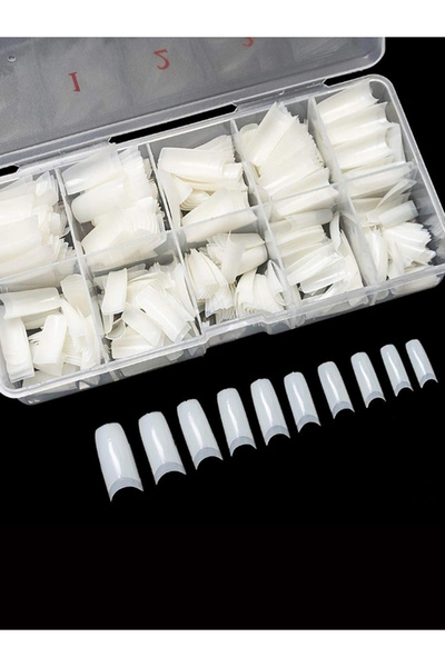 Choice French Nature Manicure 500 Pcs French Nail Pieces Boxed Clear Scrub Fa...