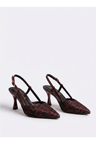 UBEYD AYAKKABI Stylish Heeled Women's Shoes with Lace Detail for Special Occa...