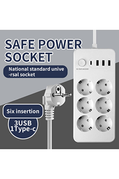 Choice3 EU Plug 6AC-2M length 10IN1 EU Plug Power Strip With 6AC 3AC Outlets ...