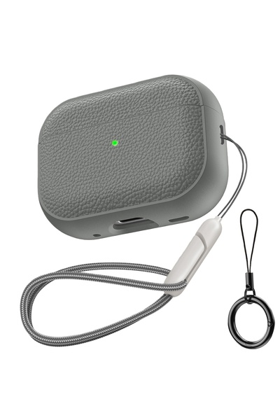 Choice24 for AirPods 4 Gray Earphone Case for AirPods Pro 3/Pro2/Pro Leather-...