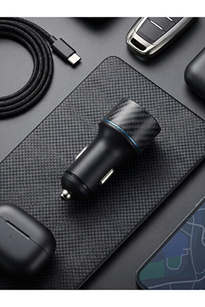 unbranded شاحن سيارة مزدوج سريع مع منافذ QC3.0 وUSB-A وType-C وLightning، محو...