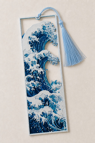 Good To Glow Hokusai Dalga Kitap Ayracı | Tekli, Kabartmalı, Püsküllü, Dalga ...