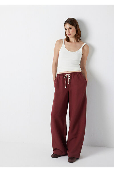 Mavi Linen Blend Red Trousers 1011269-70409