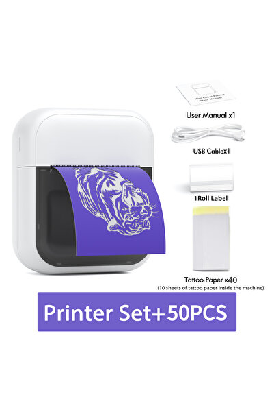 Choice1 C50 Add 50PCS C50 Mini Tattoo Printer Portable Inkless Transfer Machi...