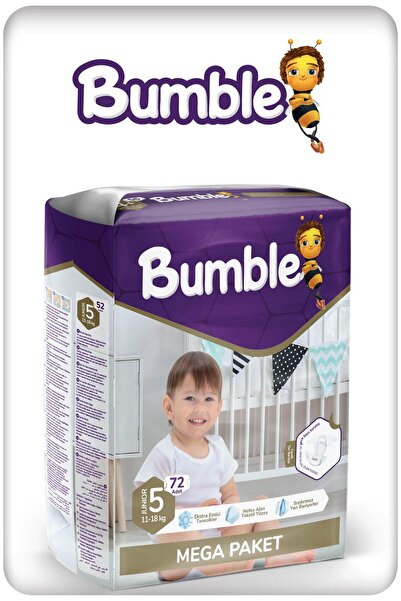Bumble 5 Numara Junior Bebek Bezi 11-18 Kg Mega Paket 72 Adet