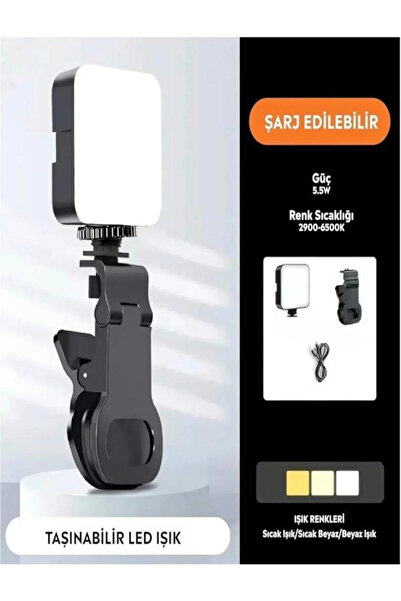 CAILON 3 Renkli Selfie Işığı Telefon & Laptop , Vlog, Canlı Yayın ve Video İçin Mini LED Işık