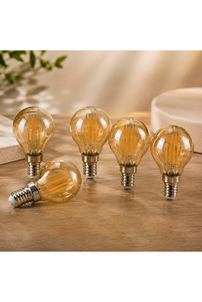 ORBUS PA45 Amber Cam Sarı Işık LED Ampul 4W E14 2700K 300 Lümen Filament
