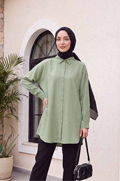 Modamorfo Buttoned Casual Viscose Shirt - Green