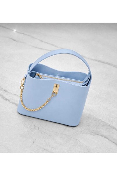 ÖZÜM ÇANTA Women's 3-Compartment Square Model Chain Detail Handbag and Should...