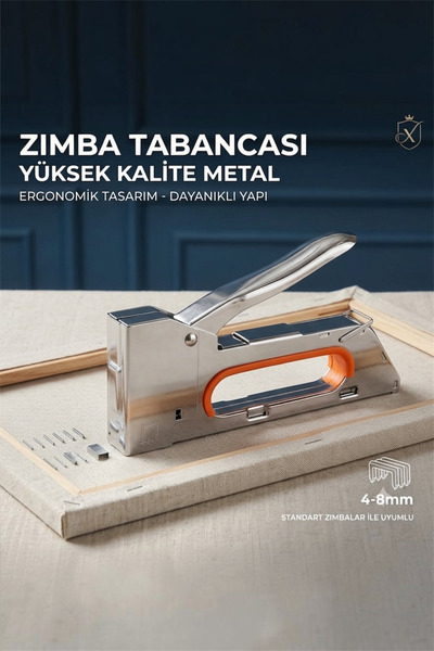 Lenox Tools Mekanik Zımba Tabancası 4–8 mm Güçlü El Zımbası Ahşap Kumaş Karto...