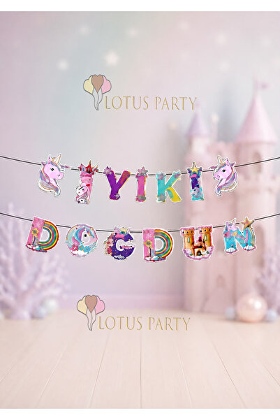 LOTUS PARTY Ειδική επιγραφή γενεθλίων με θέμα το Unicorn